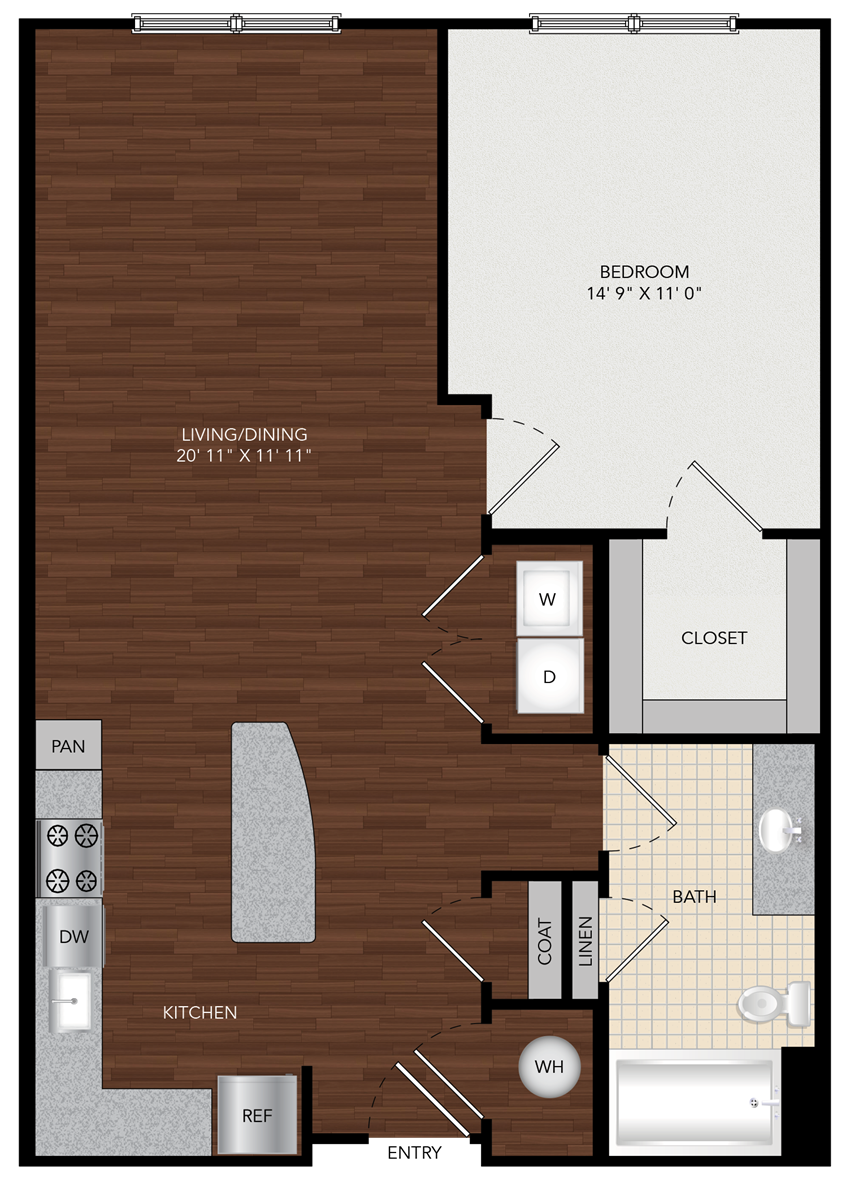 Tapestry Largo Station_Largo MD_Floor Plan 1B_One Bedroom One Bathroom Tapestry Largo Station_Largo MD_Floor Plan 1B_One Bedroom One Bathroom